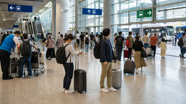 International travelers checking transportation options from Incheon or Gimpo Airport to Seoul